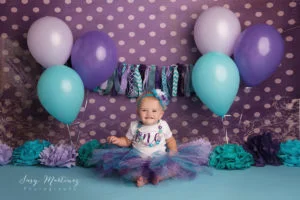 Purple & Turquoise Cake Smash | One Year Session