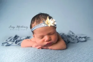 Newborn Baby Girl in Blue