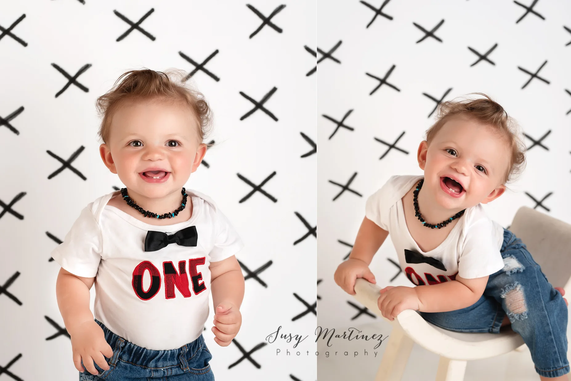 milestone portraits on black and white drop