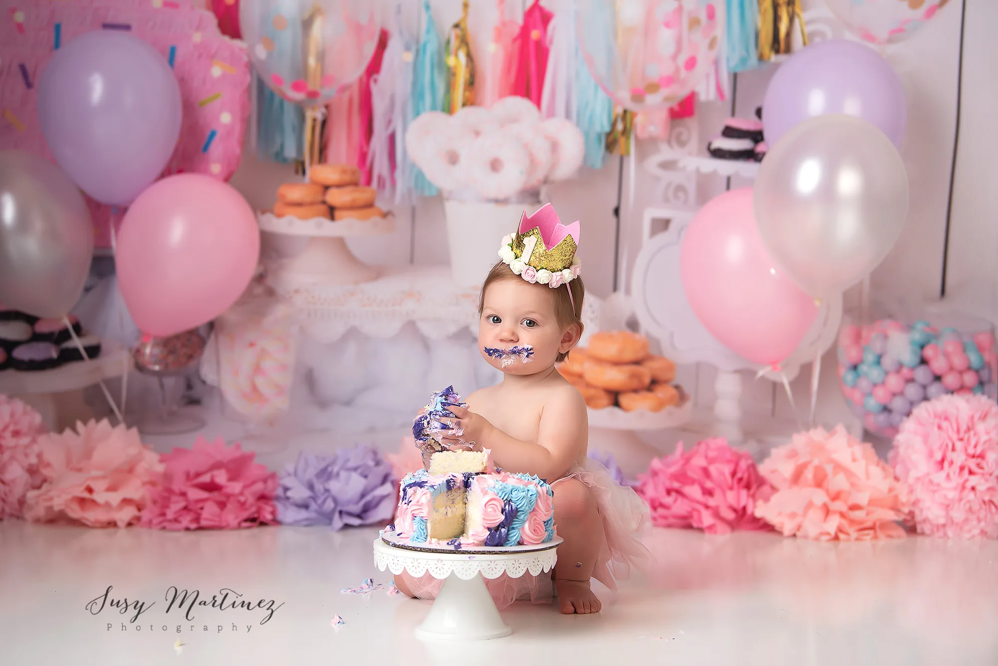 pastel cake smash for first birthday in Las Vegas