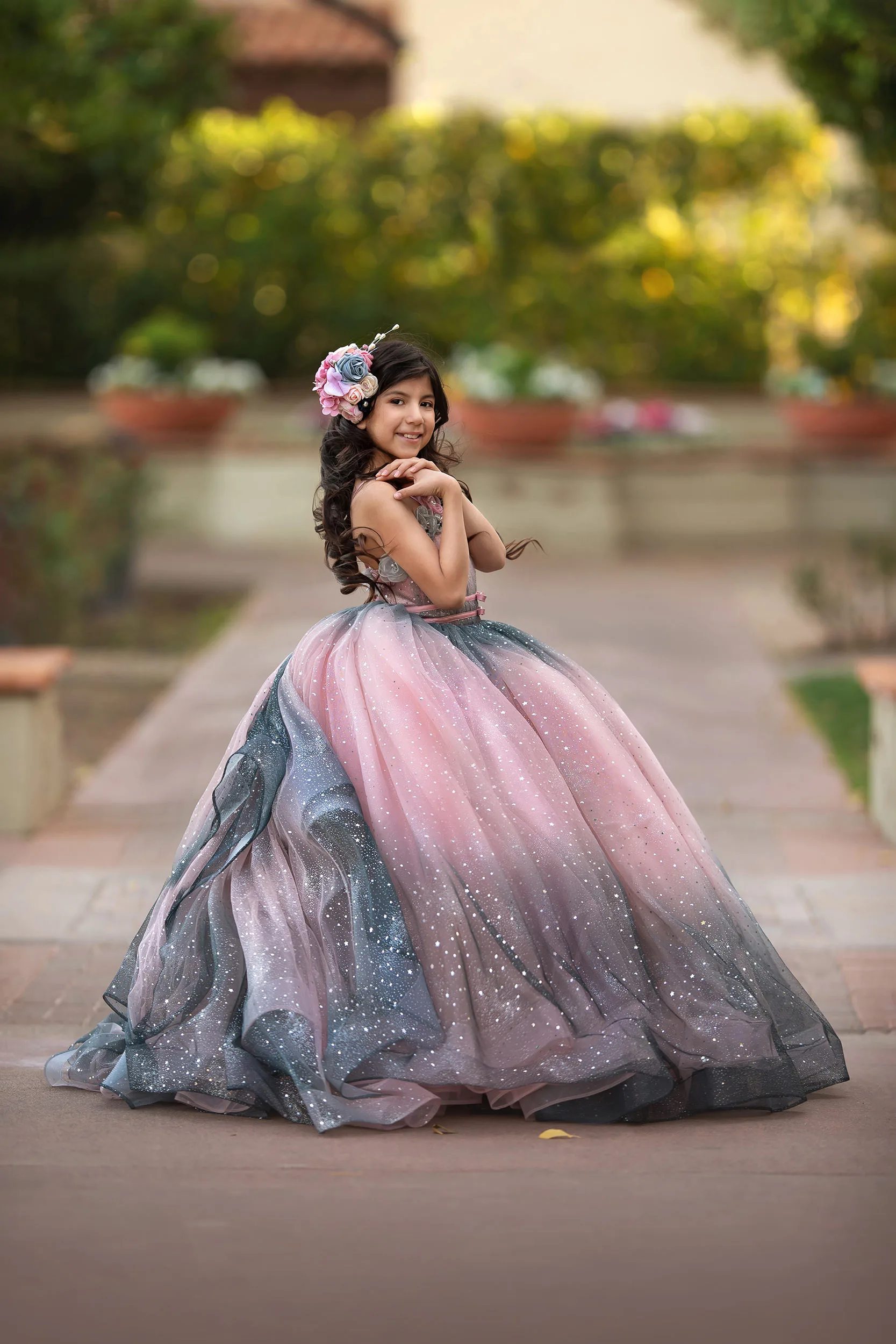 fine art child photo session las vegas princess gown
