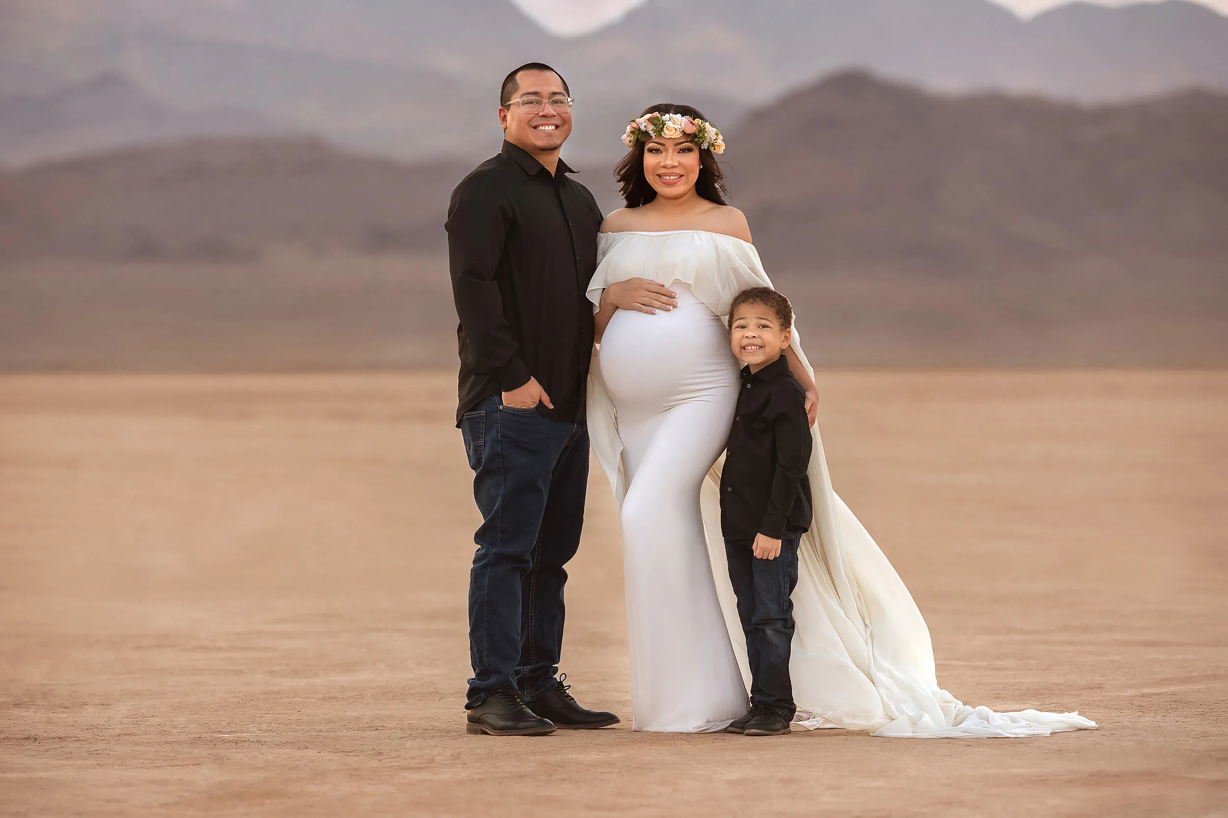 las vegas family photography dry desert lake bed