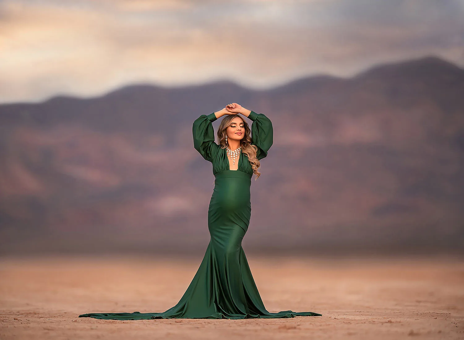 las vegas maternity photography dry desert lake bed