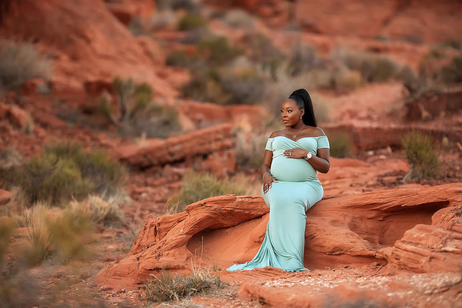 las vegas maternity photography session valley of fire