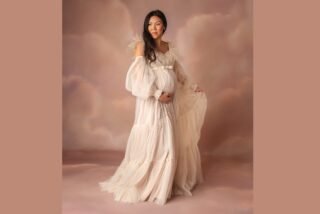 Feather gown Champagne