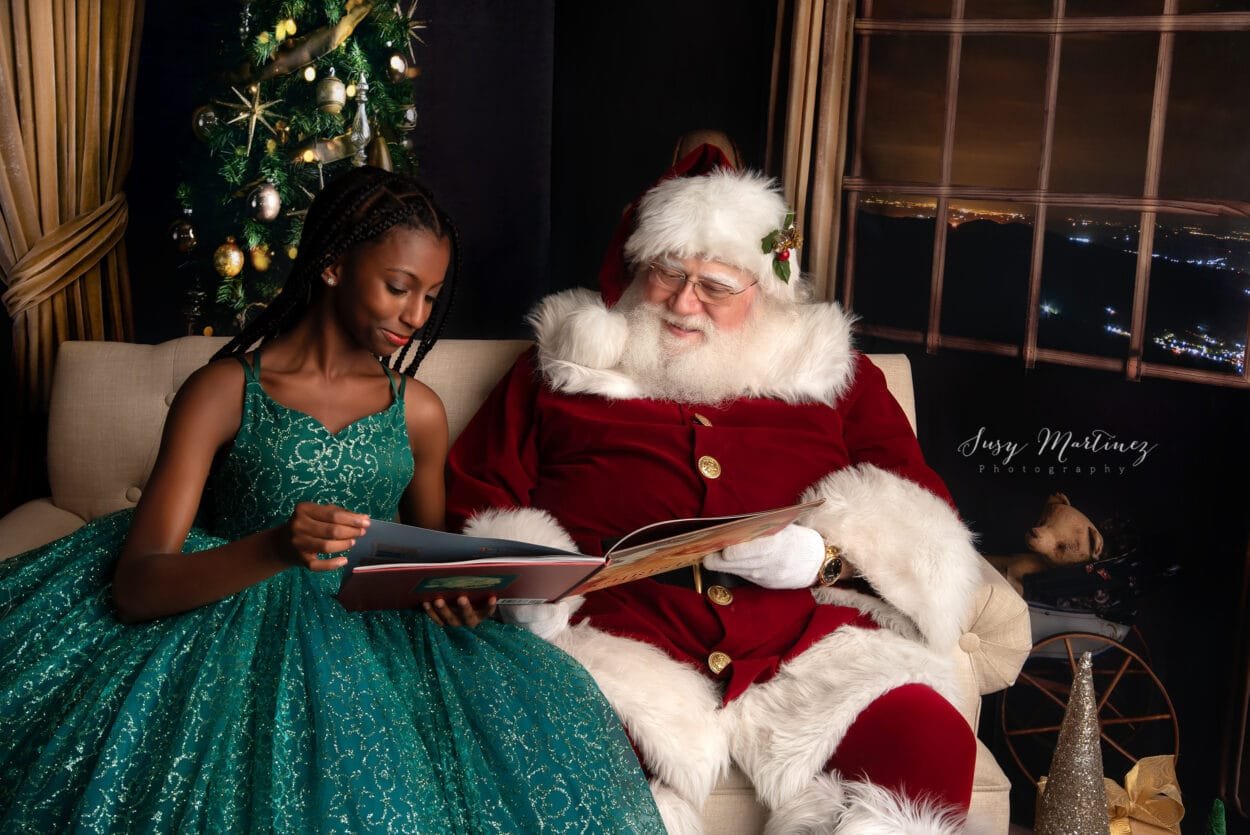 Santa reading a story